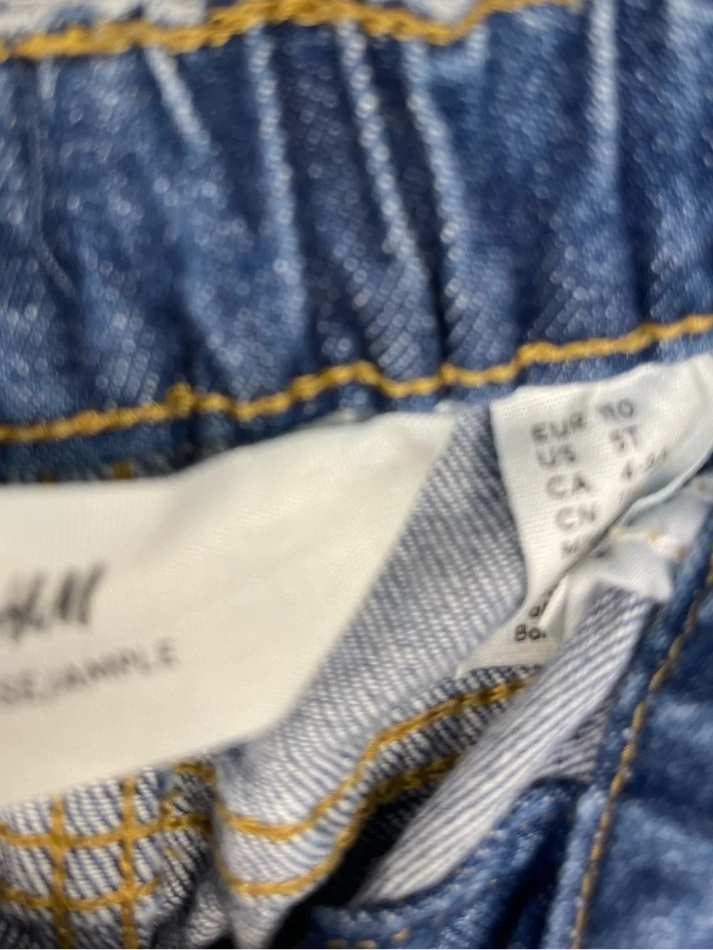 H&M Light Blue Straight Jeans with Patch Accents